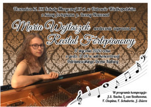 Recital fortepianowy Marii Wojtaszek – zaproszenie